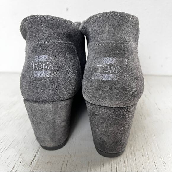 Toms Desert Wedge Castlerock grey ankle Booties lace up size 8 - Picture 4 of 11